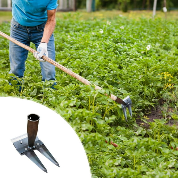 Multipurpose Garden Hoe Weeding Tool with Steel Rake & Shovel Head for Digging, Planting & Soil Loosening | Agricultural & Gardening Hand Tool