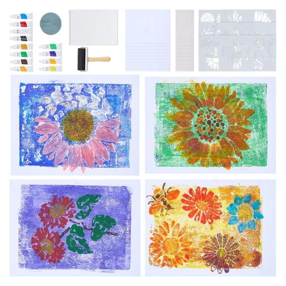 Multipurpose Gel Printing Plate Gel Printing Starter Supplies For Hand Projects On Paper Fabric And Mixed Media Art