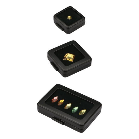 Multipurpose Gemstones Organizers with Double Sided Cushioned Slots and Visible Display Window Designs Accessory