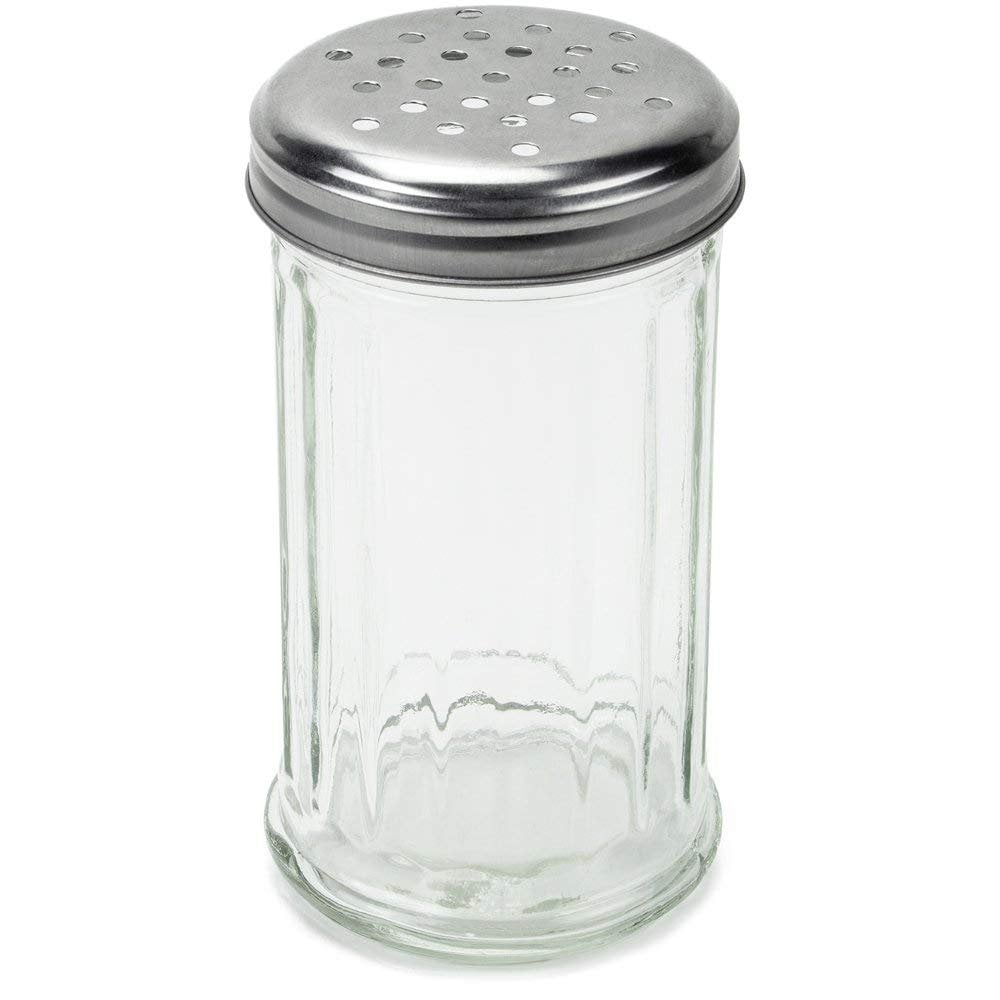 Choice 10 oz. Polycarbonate Shaker with Beige Lid for Finely Ground Product