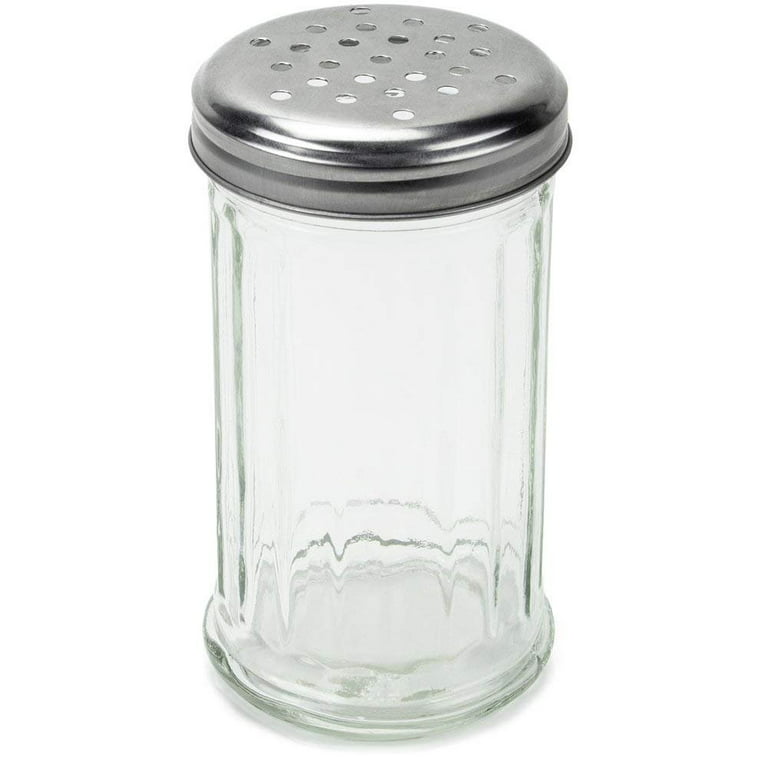 Multipurpose Glass Dispenser Shaker With Metal Lid Extra Large Holes for  Sugar,Salt,Pepper,Grated Cheese,Herbs,Spices seasoning-330ml/11oz.