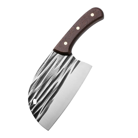 Multipurpose Hand Forged Kitchen Chopping Cleaver Ultra Sharp Hammered Steel Blade Non Wood Grip Heavy Duty Cooking Knife for Meat Vegetable Fruit Home Kitchen Food Cutting Tasks