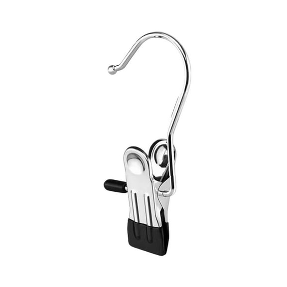 Multipurpose Hanger Clips With Integrated Hook And Clothespin Design, Stainless Steel Rotatable 360° Clips Dipped For Traceless Windproof Use, Organize Clothes Boots Hats