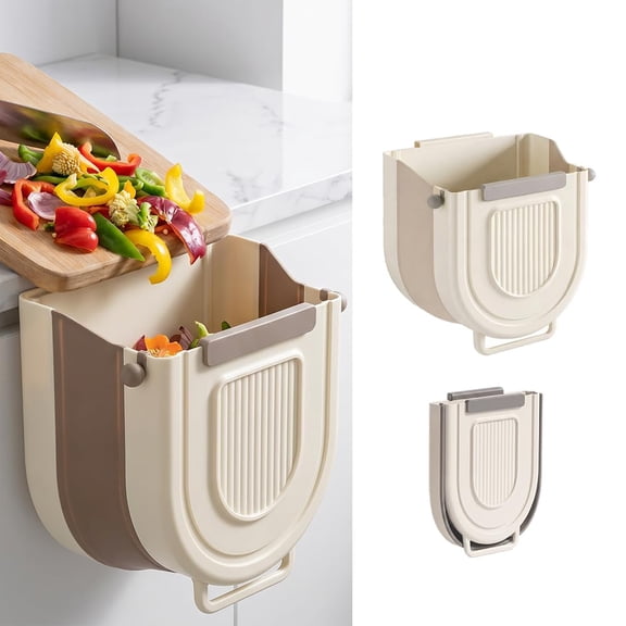 Multipurpose Hanging Collapsible Trash Can for Kitchen, New Hanging Collapsible Trash Can for Peels Waste & Recycling, Creative Wall Mounted Folding Waste Bin