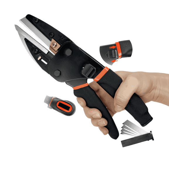 Multipurpose Heavy Duty Scissors All Purpose Utility Industrial Scissors Cutter with Safety Lock, Non-slip Handle, and Thread Trimming - Perfect for Soft Pipe, Fibre, Wood, Iron Wire, Box