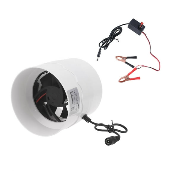Multipurpose High Speed 4000rpm 110mm Inlines Duct Fan With 12V Power Supply Options for DIY Projects & Outdoor Cooking