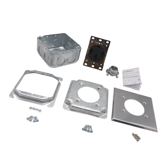 Multipurpose Industrial 50A 250V Electrical Outlet Installation Set With Metal Component and Mounting Accessory