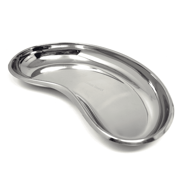Multipurpose Kidney Tray Stainless Steel Basin Rounded Edges Lab Tray Instruments Storage - 10"