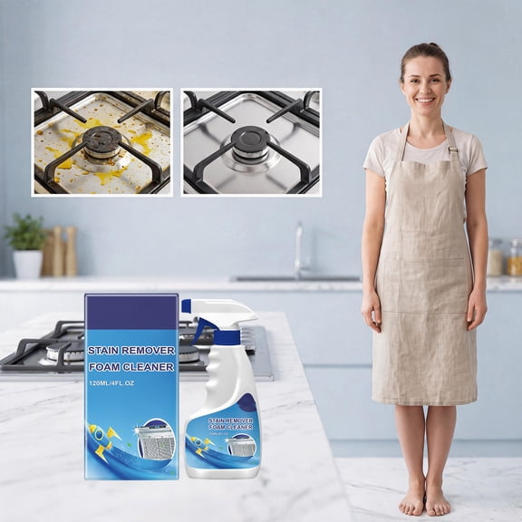 Multipurpose Kitchen Cleaner 120ml Heavy Oil and Grease Remover Spray for Stove Sink Countertop Appliance Surface Cleaning Fast Emulsifying Formula Odor Eliminator Household Use