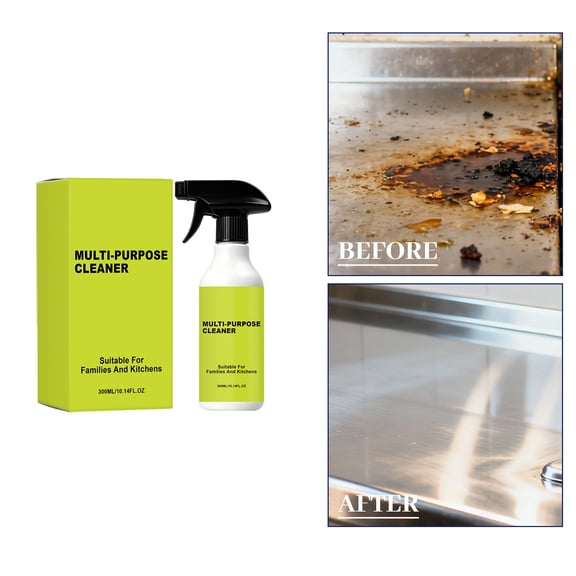 Multipurpose Kitchen Cleaner 300ml Heavy Duty Degreaser Spray Strong Emulsification Oil Stain Remover Kitchen Surface Cleaner for Stove Sink Tile Countertop Fast Cleaning Solution