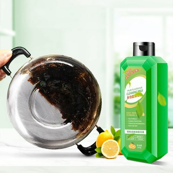 Multipurpose Kitchen Cleaner Milk | Heavy Duty Oil Stain Remover | Powerful Decontamination | Scratch-Free Formula | Fresh Scent | 300ml Bottle | Household Surface Cleaning