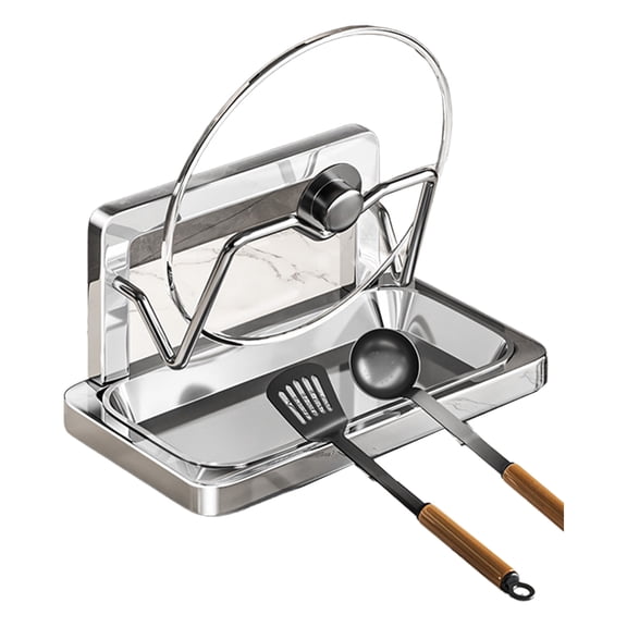 Multipurpose Kitchen Counter Stainless Steel Pots and Pan Lid Organiser Storage Rack Cutting Board Organiser