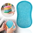 thumbnail image 1 of Multipurpose Kitchen Scrub Sponges,Kitchen Sponge,Non Scratch Sponges,Sponges Non Scratch,Non-Scratch Microfiber Sponge For Dishes, Pots & Pans, Heavy Duty Cleaning Power, 1 Pc - Blue A, 1 of 4
