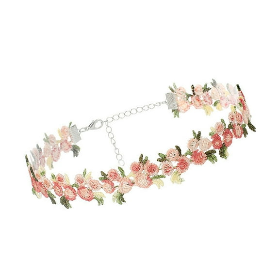 Multipurpose Lace Necklace Choker with Delicate Florals Designs Jewelry Accessory for Trendy Feminine Elegant Charm