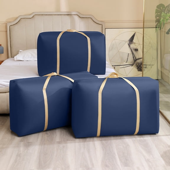 Multipurpose Laundry Storage Bag Heavy Duty Damp Proof Packing Bag Luggage Suitcase Organizer for Clothes Comforters Blankets Washable Foldable Navy Stylish Finds for Less
