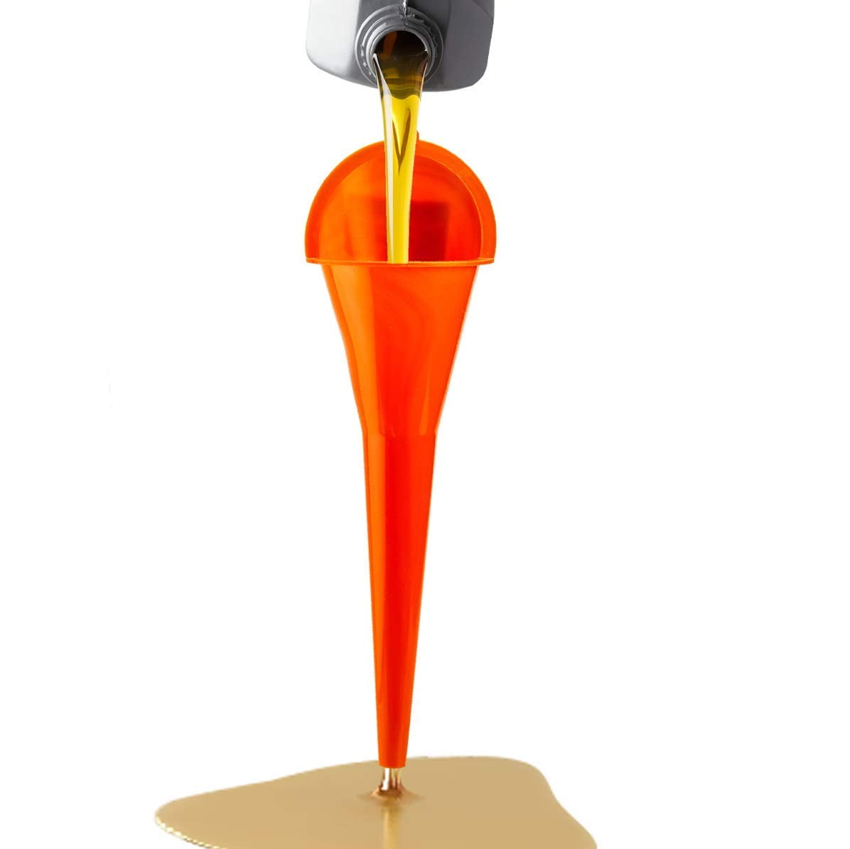 Multipurpose Long Stem Plastic Funnel 1 Pack Bright Orange