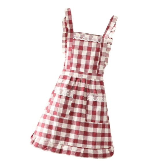 Multipurpose Maid Apron for Nails Salon and Cafe Shop Use Designed with Sweet Ruffled Bowknot and Adjustable Straps