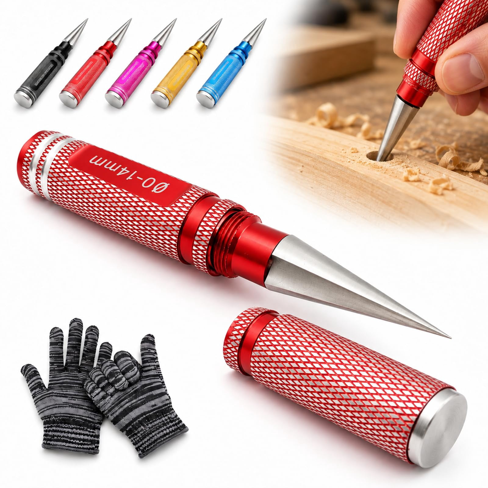 Multipurpose Manual Hole Punch, 0-14mm Reamer, Anti-Skid Grip - Walmart.com