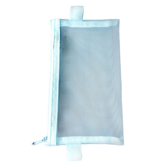Multipurpose Mesh Zipper Bags, Nylon Zip Pouch Pencil Case Storage Pockets for Travel Office Accessories 8.4*4.7In Blue