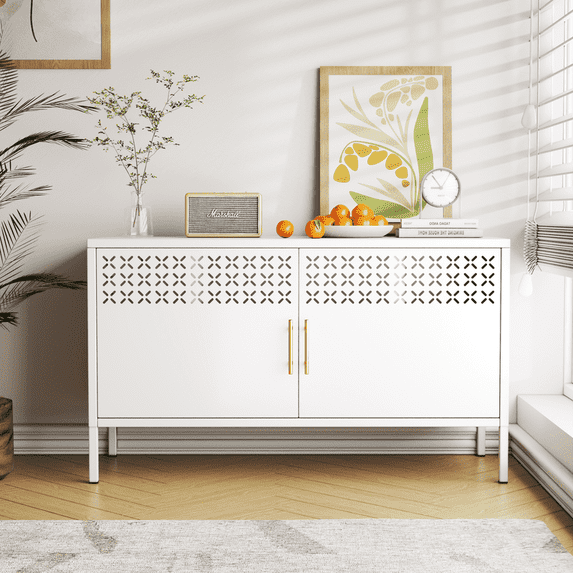 Multipurpose Metal Accent Stoage Cabinet with Adjustable Shelf for Office Home,Dining/Living Room