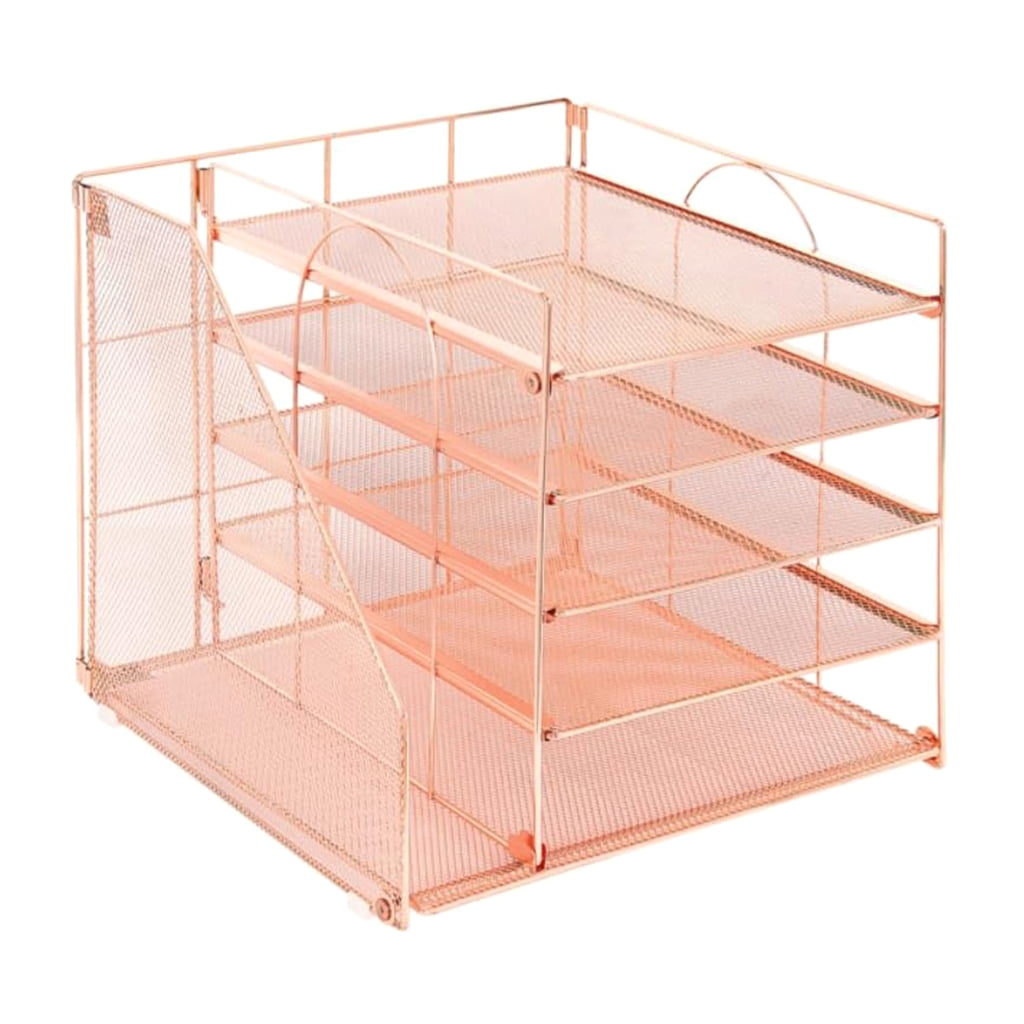 Multipurpose Metal Desk File Organiser 5-Tiered Letter Tray With ...