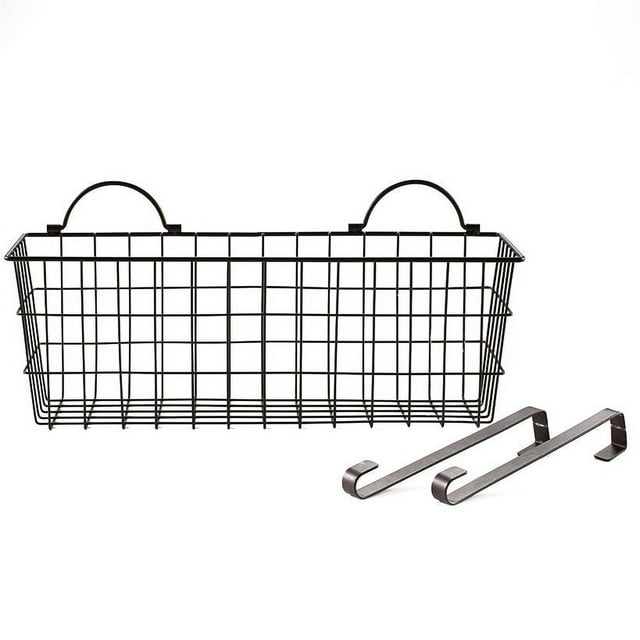 Multipurpose Metal Storage Basket with Hooks for Hanging and Organizing