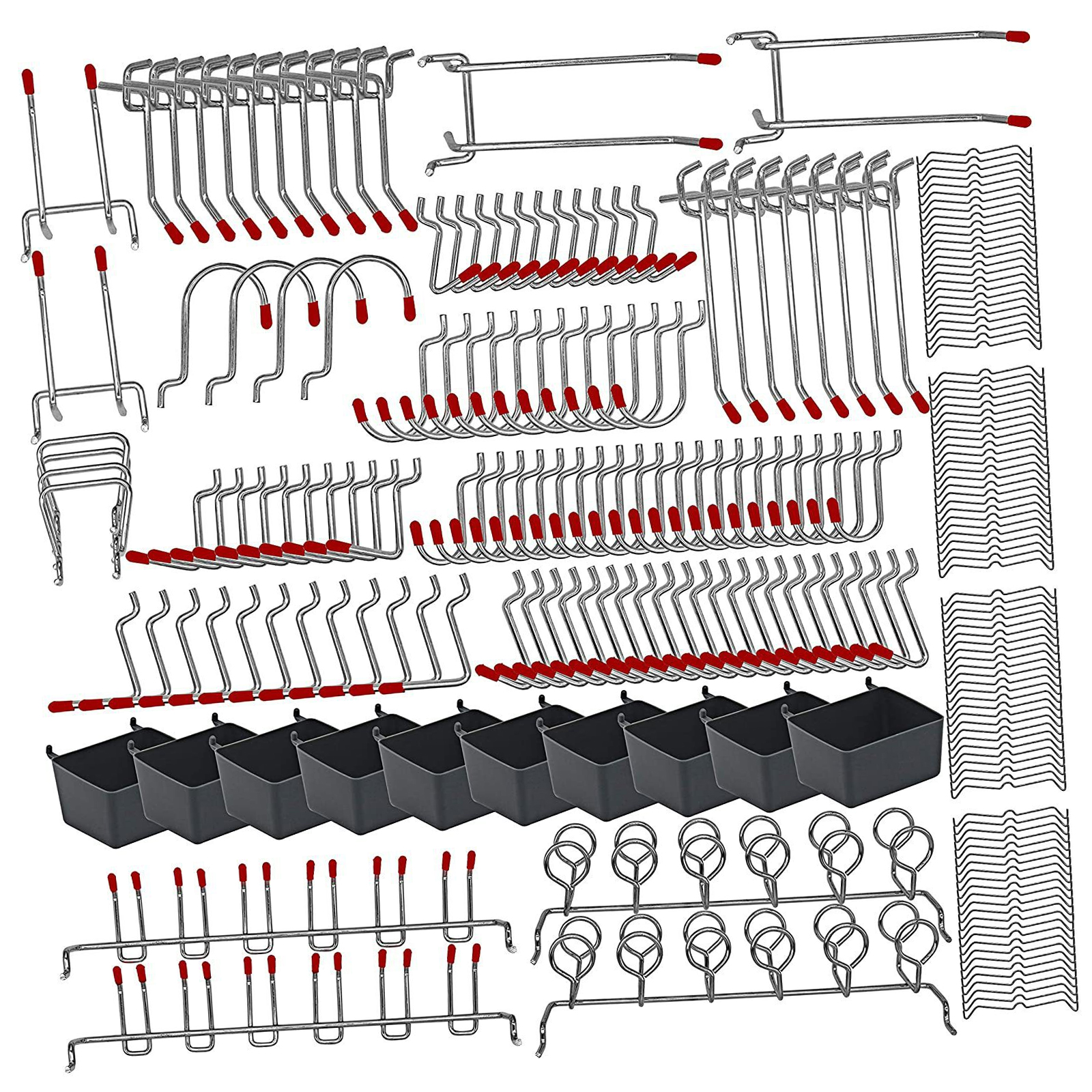Multipurpose Metal Tool Hooks For Pegboard, High Capacity Rustproof Garage Workshop Organizers With Wall Mounting