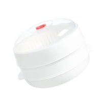 Multipurpose Microwave Food Steamer Box With Wide Brims Design Visible Lid Efficient Drainage Holes Heatproof Materials Kitchen Essential