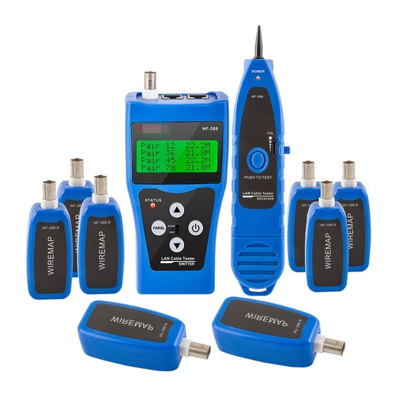 Multipurpose Network LAN Phone Cable Tester 8 Far-end Test Jacks, Hunt 5E, 6E Wire Tracker Measure Cable Length ,Fast Responses