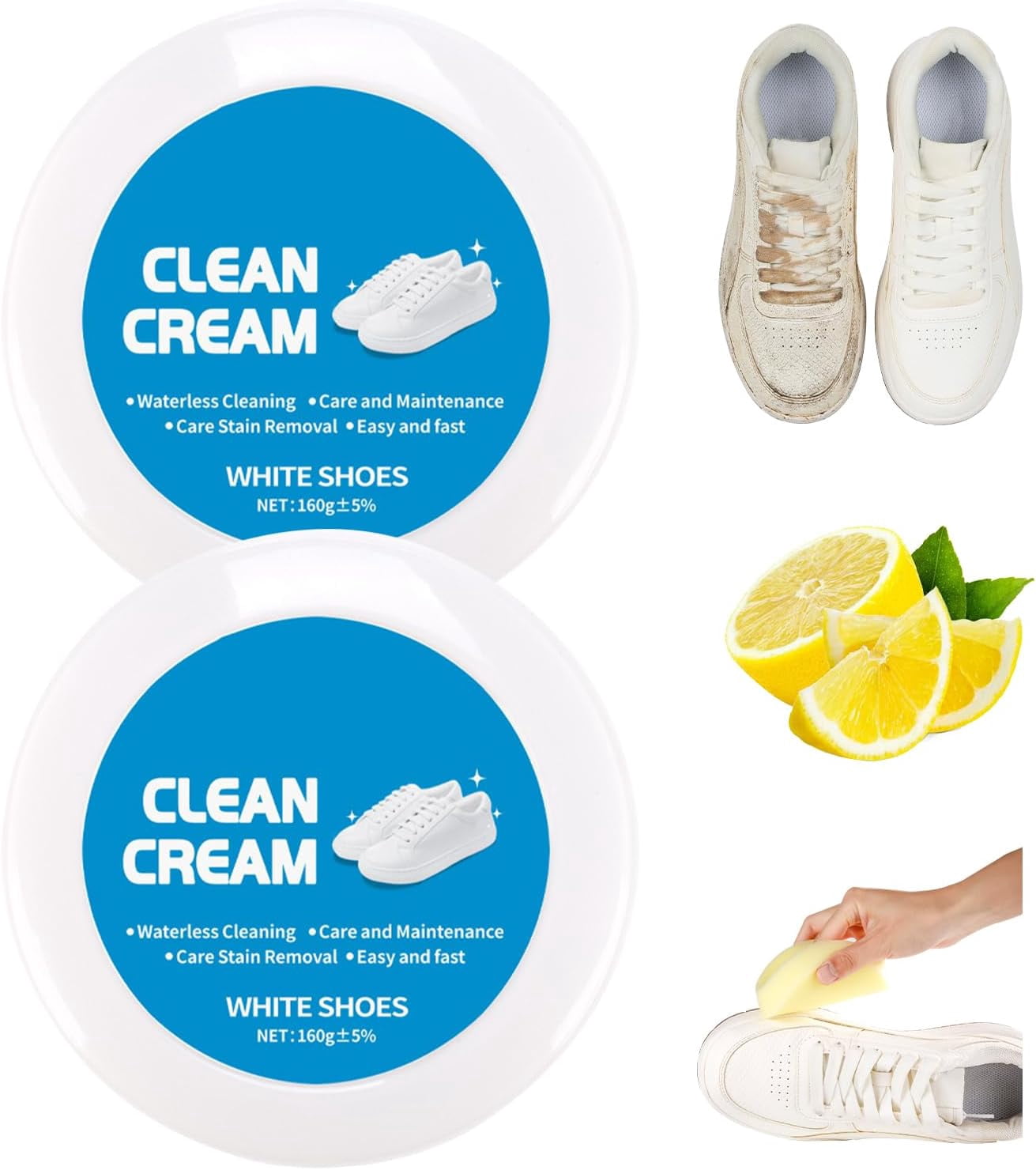 Sweeper Dirtshoe Multipurpose No-Wash White Shoe Cleaner, Portable Cleaning Paste with ...