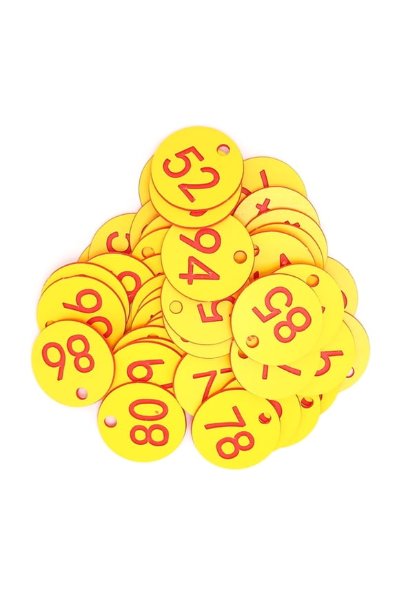 Multipurpose Numbered Tags 1-100 Round Label Tags for Livestock Farming Supplies Number Tags for Keys Luggage Lockers