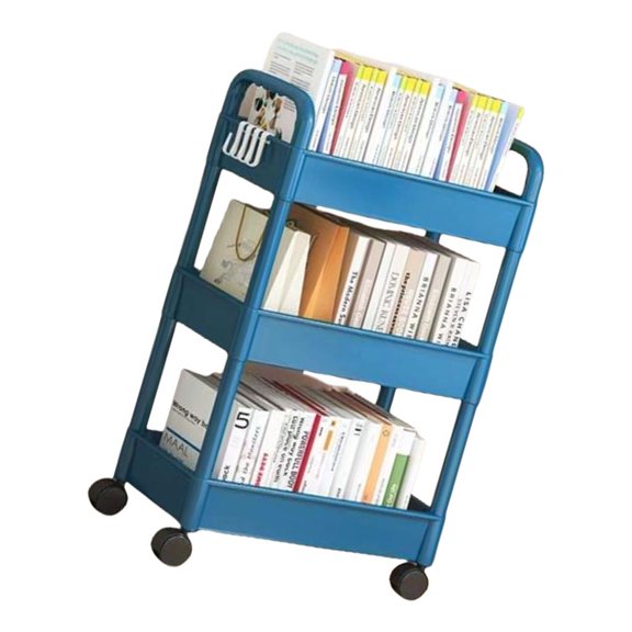 Multipurpose Organizers Cart 3 Shelves Movable Durable Plastic Home Storage Rack
