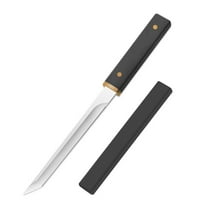 Multipurpose Outdoor Camping Knife with Stainless Steel Blade and Ergonomic Wooden Handle - Portable Cutting Tool for Hiking and Cooking