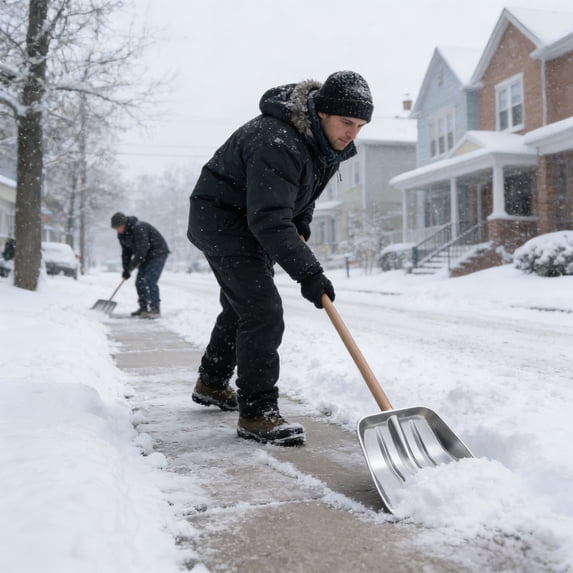 Multipurpose Outdoor Snow Shovel Stainless Steel 16x14in | Durable Farm Tool for Car, Mud, Grain, Mulch | Portable Winter Emergency Cleanup Accessory