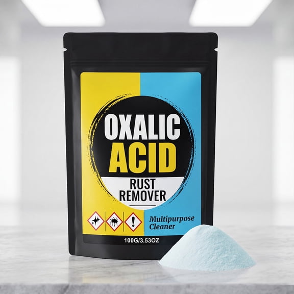 Multipurpose Oxalic Rust Remover Powder, Heavy Duty Metal Stain Cleaner 100g, Suitable for Car Rims, Kitchen Faucet, Bathroom Fixtures, Stainless Steel, Iron Surface Rust Removal