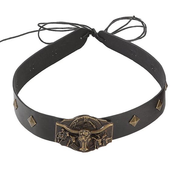 Multipurpose PU Belt With Western Styles Oxes Head Ornament Cosplay Accessory For Prom And Casual Occasion