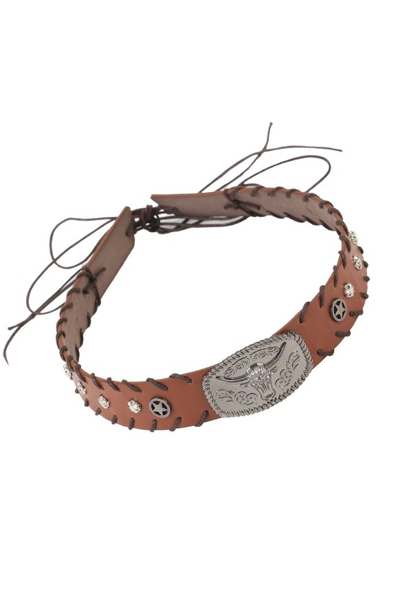 Multipurpose PU Belt With Western Styles Oxes Head Ornament Cosplay Accessory For Prom And Casual Occasion