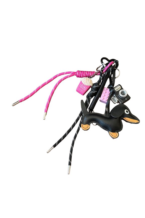 Multipurpose PU Rope Keychain Sturdy Rope Keychain Accessory With Playful Dog Designs For Everyday Use