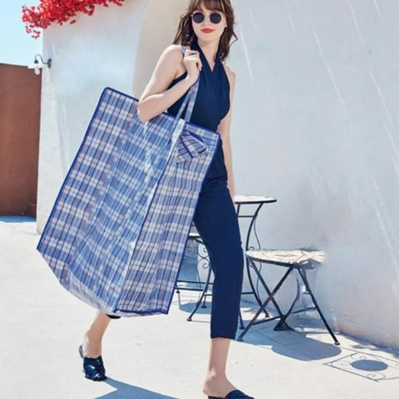 Multipurpose PVC Storage Bag, Large Capacity Laundry Bag for Clothes, Comforters, Blankets - Damp Proof, Washable, Foldable with Drawstring Closure - Blue, 3 Sizes Available, Travel Friendly