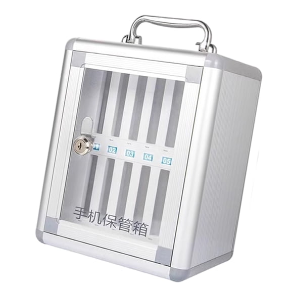 Multipurpose Phone Locker with Comfort Handle, Portable Aluminum Alloy Box Secure for Individual Device Storage