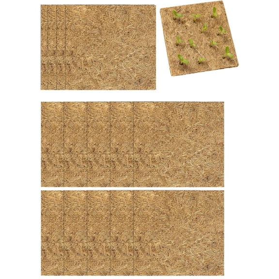 Multipurpose Plant Grow Mat Natural Safe Hydroponic Grow Pads for Indoor Kitchen, Balcony & Garden, Ideal for Wheatgrass, Sprouts, Flower Seedlings & Vegetables(RL 9.84x9.84inch 15 PCS)