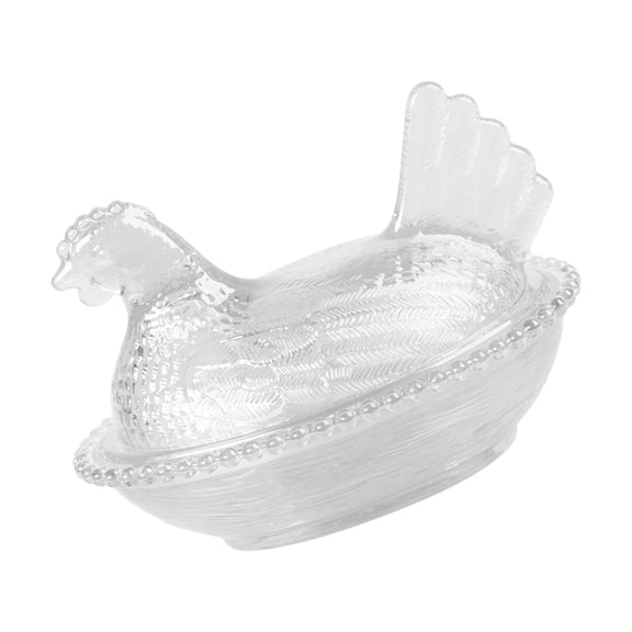Multipurpose Plastic Hen on Nest Covered Candy Jar with Lid Decorative Piece for Festives Table Accent Easter Party Gif