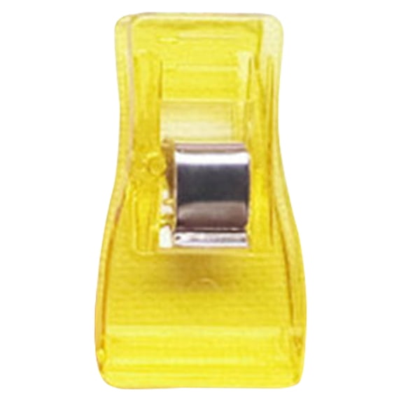 Multipurpose Plastic Quilting Clips, Fabric Sewing Clips, No-Pin Damage for Crafting Crocheting, Secure Hold for Office Home Organization Yellow