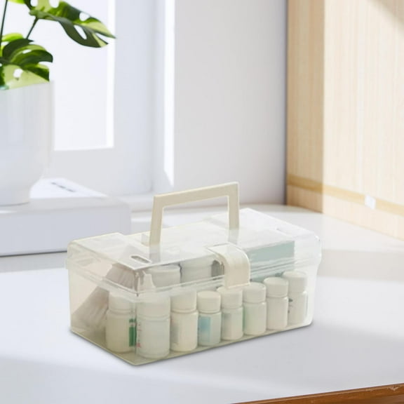 Multipurpose Plastic Storage Container Box with Handle and Latch Lock, Transparent Storage Box, Clear Storage Latch Box, Plastic Container Plastic Carrying Case, 1 Pcs, 7.67x4.33x4.52"