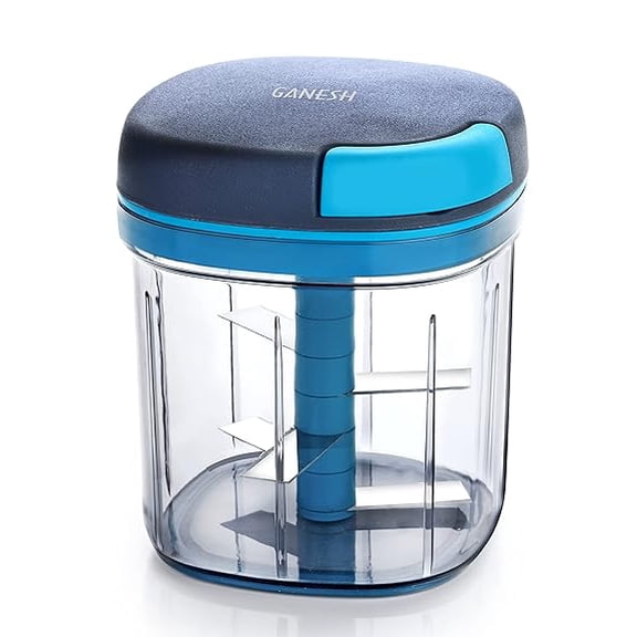 Multipurpose Plastic Vegetable Master Chopper with 5 Stainless Steel Blades Blades for Effortlessly Chopping Vegetables and Fruits for Your Kitchen, XL Large Jumbo Chopper (900 Ml)