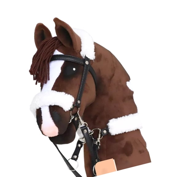Multipurpose Plush Horse Head Costume Accessory on Hobby Horse Racing Toy Suitable for Family Fun