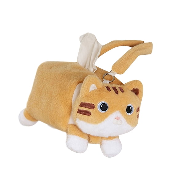 Multipurpose Plush Tissue Box Organizers for Car Storage Compartment Holds Wet Wipes Keys Change