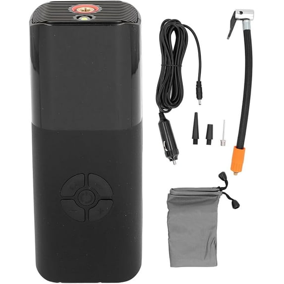 Multipurpose Portable Air Compressor Pump Rechargeable Battery LED Light Digital Screen for Car Motorcycle Bike Tires Floaties Ball
