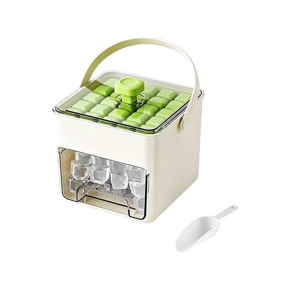 Multipurpose Press Ice Maker Leak Lid And Storage Drawer Double-layer Ice Mold For Family And Offices