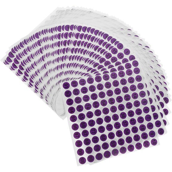 Milisten Round Dot Stickers Purple Background 50 Sheets 0.4in Diameter